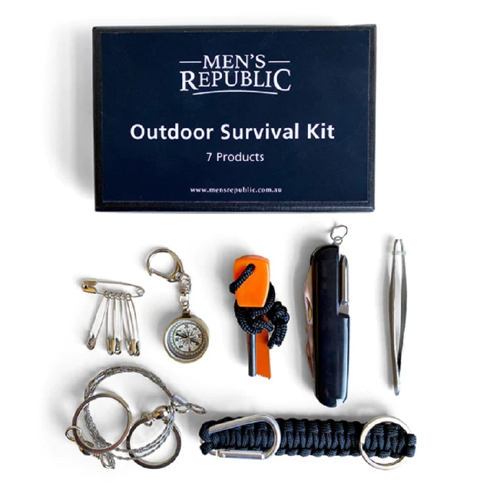 Buy Men's Republic Outdoor 7 Piece Survival Kit Online - Chisel and Charm