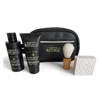 MEN'S REPUBLIC GROOMING KIT - 4PC CLEANSING IN TOILETRY BAG