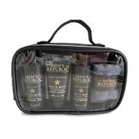 MEN'S REPUBLIC GROOMING KIT - 4PC SHOWER CLEANSING IN CARRY BAG